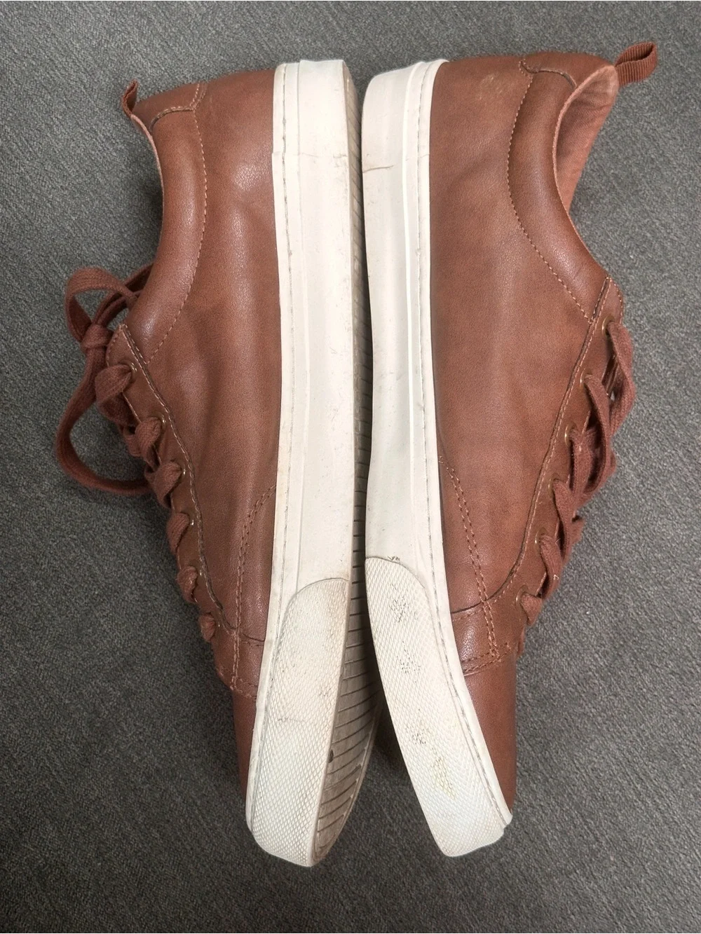Banana Republic Brown Leather Low-Top Sneakers with White Sole